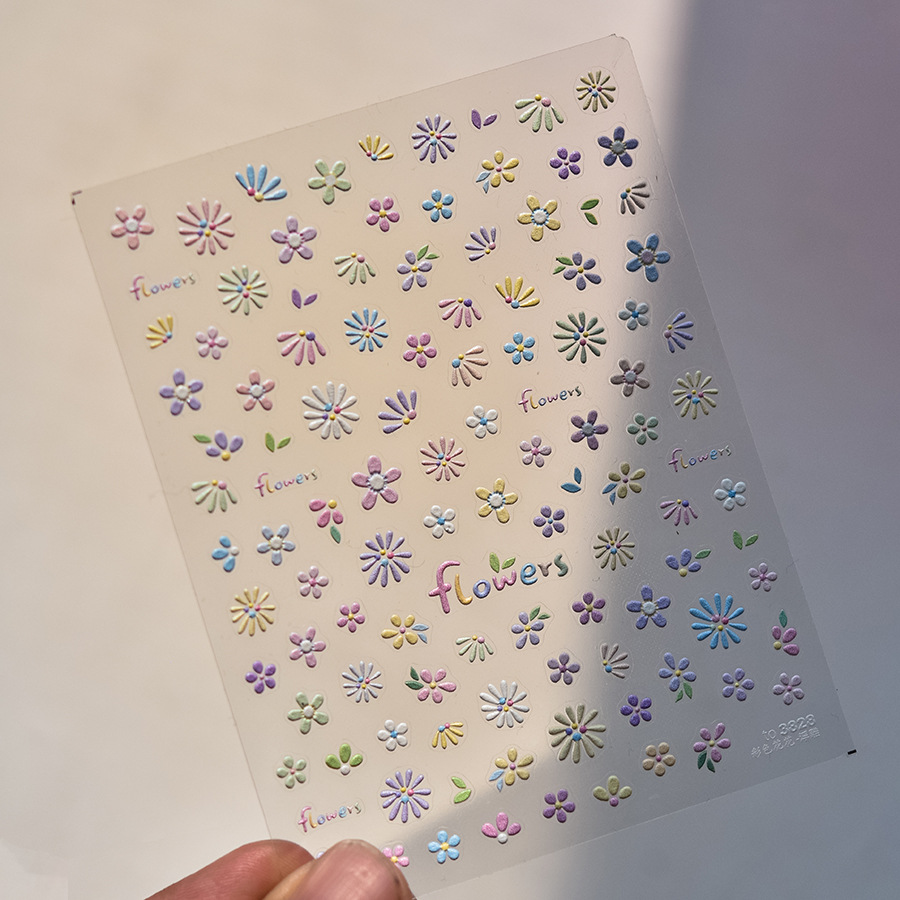9g Weight Nail Patches Nail Supplies 1 Piece Quantity Plastic Material Cartoon Pattern Simple Style Style Tomoni Jelly Nail Stickers Popular Cute Nail Sticker Factory Wholesale Japanese Color Flower 3828 11