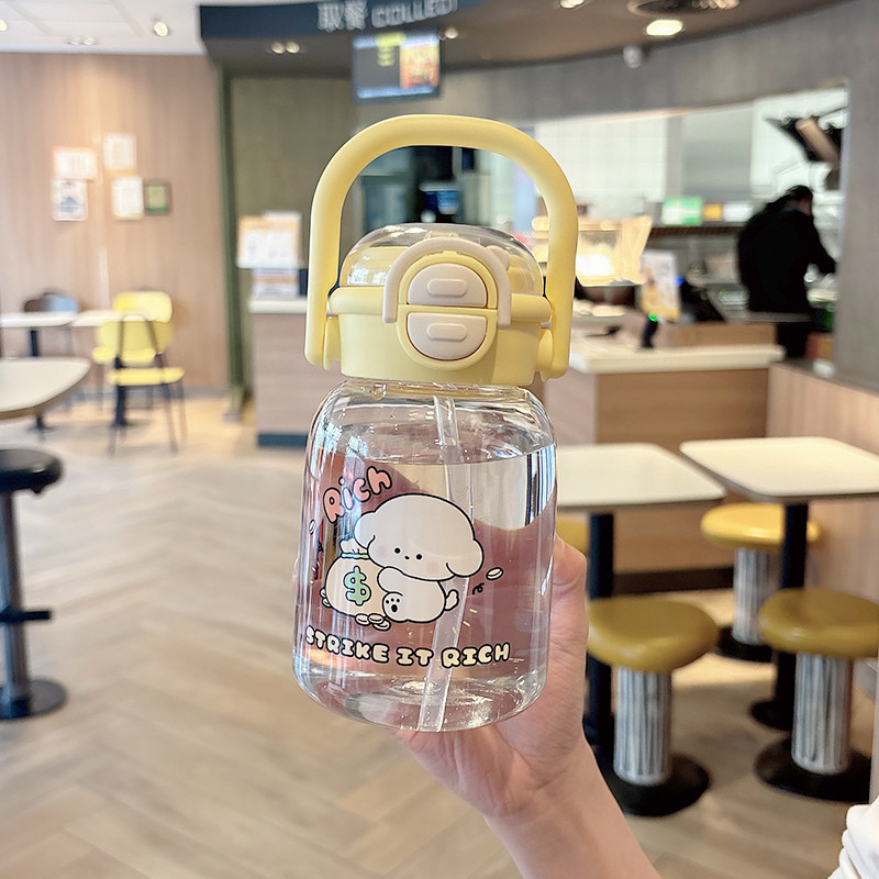 Tazas de agua para niños, niños y niñas, tazas de paja especiales para estudiantes, tazas de plástico portátiles resistentes a altas temperaturas