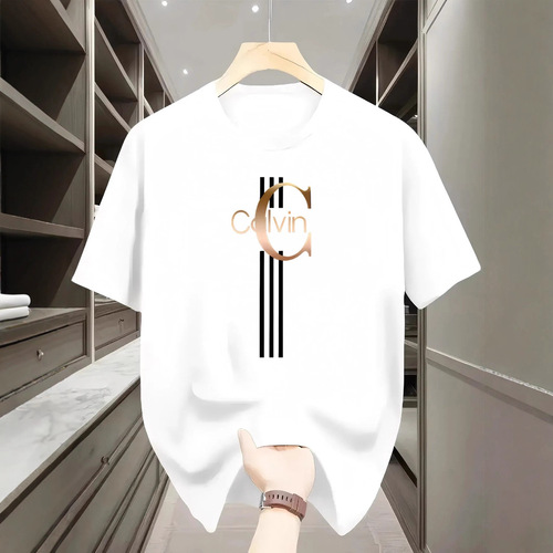 Men's Short Sleeve T-Shirt 2025 Summer Trendy Brand Men's T-shirt American Style Men's Crew Neck Loose Short Sleeve Top