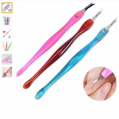 廠家出廠死皮叉美甲工具塑料柄叉去老皮叉削毛刺叉頭工具指甲工具