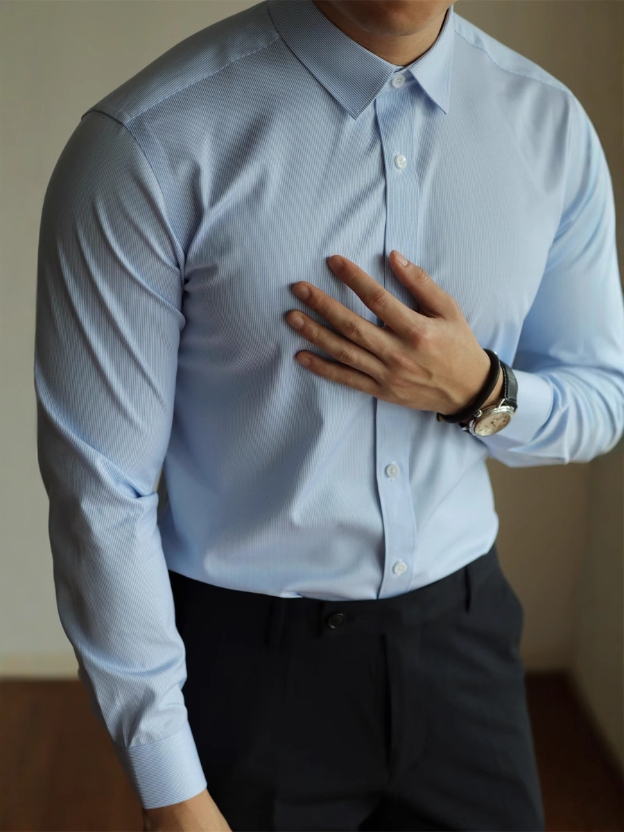 【高級品】ビジネススタイル 無地シャツ メンズ 長袖 通勤 紳士 カジュアルシャツ フォーマル 高級インチシャツ