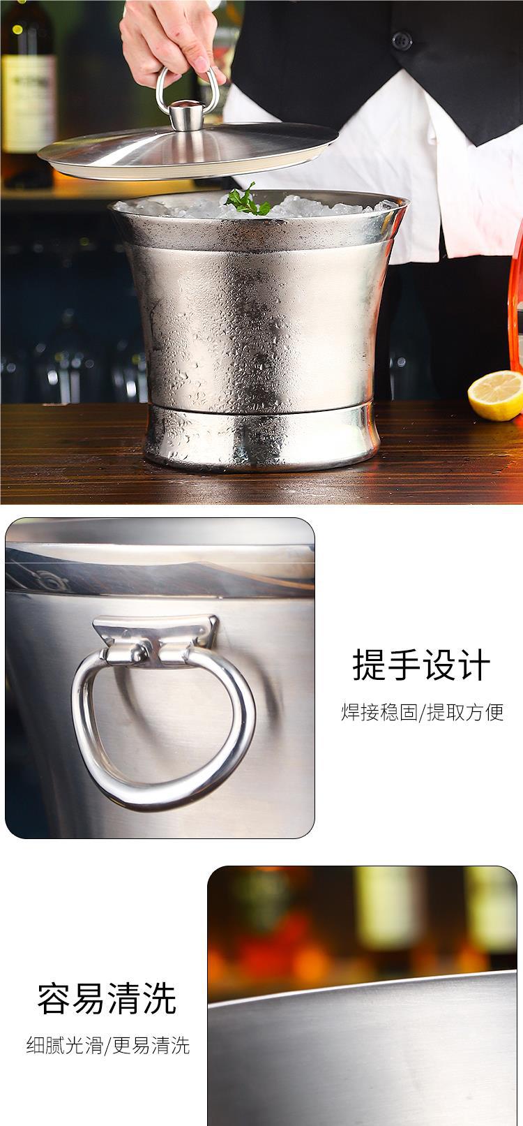 商用双层不锈钢香槟盆冰桶酒吧冰粒冰镇冰酒啤酒红酒冰块冰宾治盘-阿里巴巴