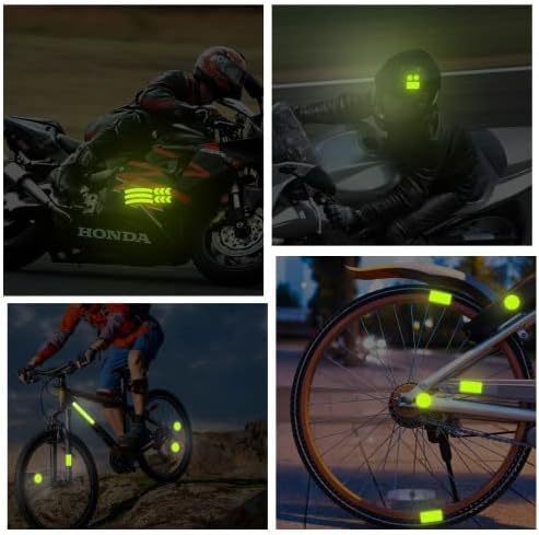 Bicycle Motorcycle Fluorescence Warning Reflective Sticker Car Helmet Safety Reflective Label Warning Strip_voghion.com