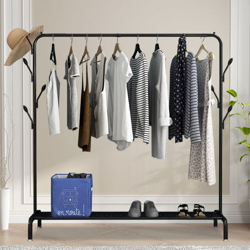 Clothes drying rack floor-standing folding indoor home thickening clothes drying rack clothes rack bedroom simple clothes and hats single pole