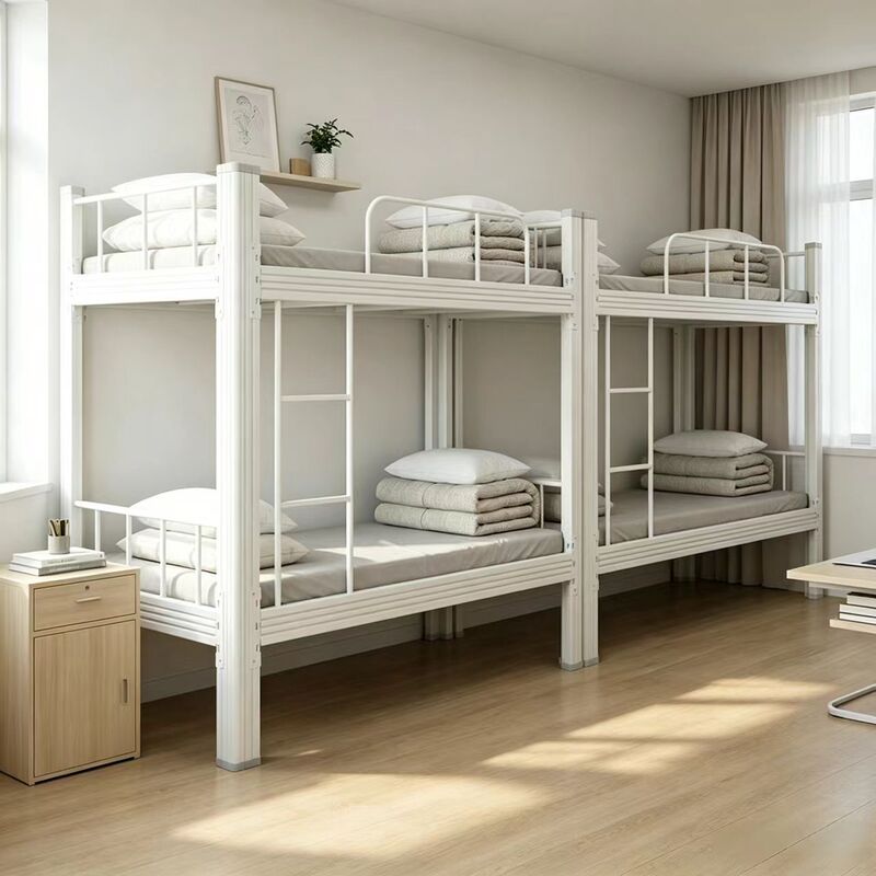 Dormitory Bunk Beds with Thickened Square Tubes, Silent Double-Layer High and Low Beds, Boarding School Beds, Direct from the Manufacturer, in Stock