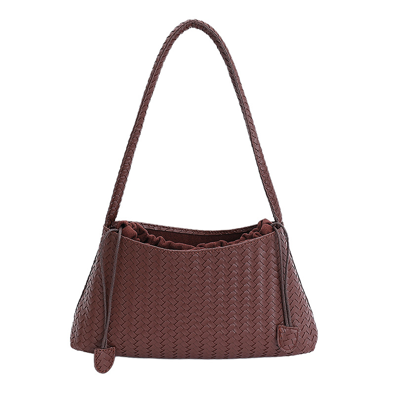 2025 New Cross-Border Niche Underarm Bag, Retro Woven Handbag, Casual Versatile Shoulder Bag With Matching Small Pouch For Women - Thumbnail 5