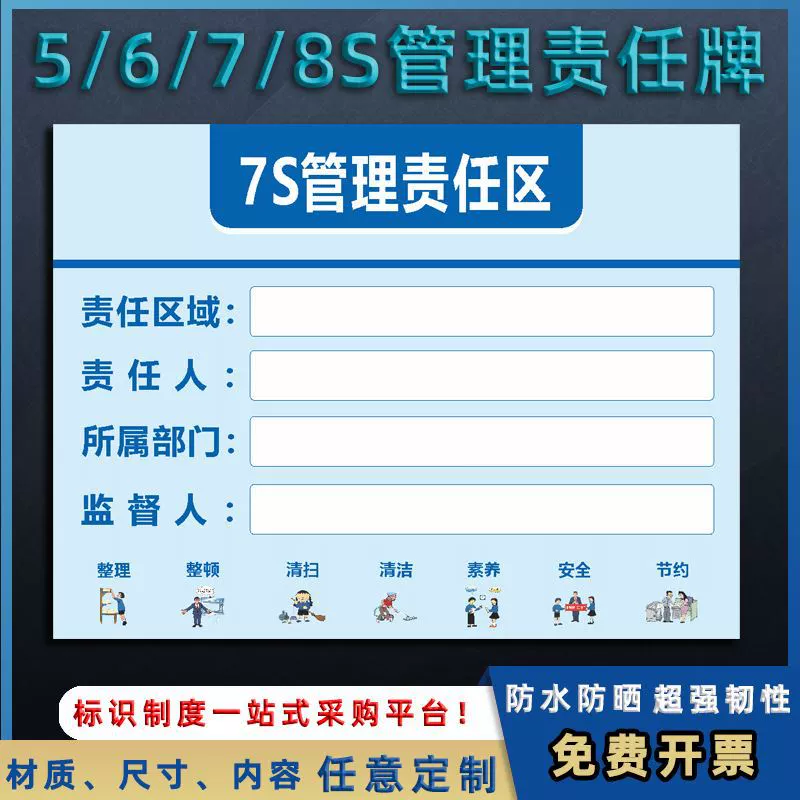 Знаки управления зоной ответственности 5S/6S/7S/8S для управления площадкой, предприятие/завод — объявление