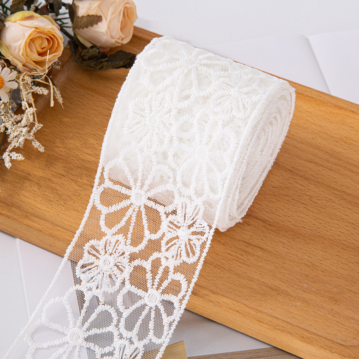 透明レースウェビングメッシュ刺繍ミルクシルク DIY リボンヘアアクセサリー花包装衣類アクセサリー