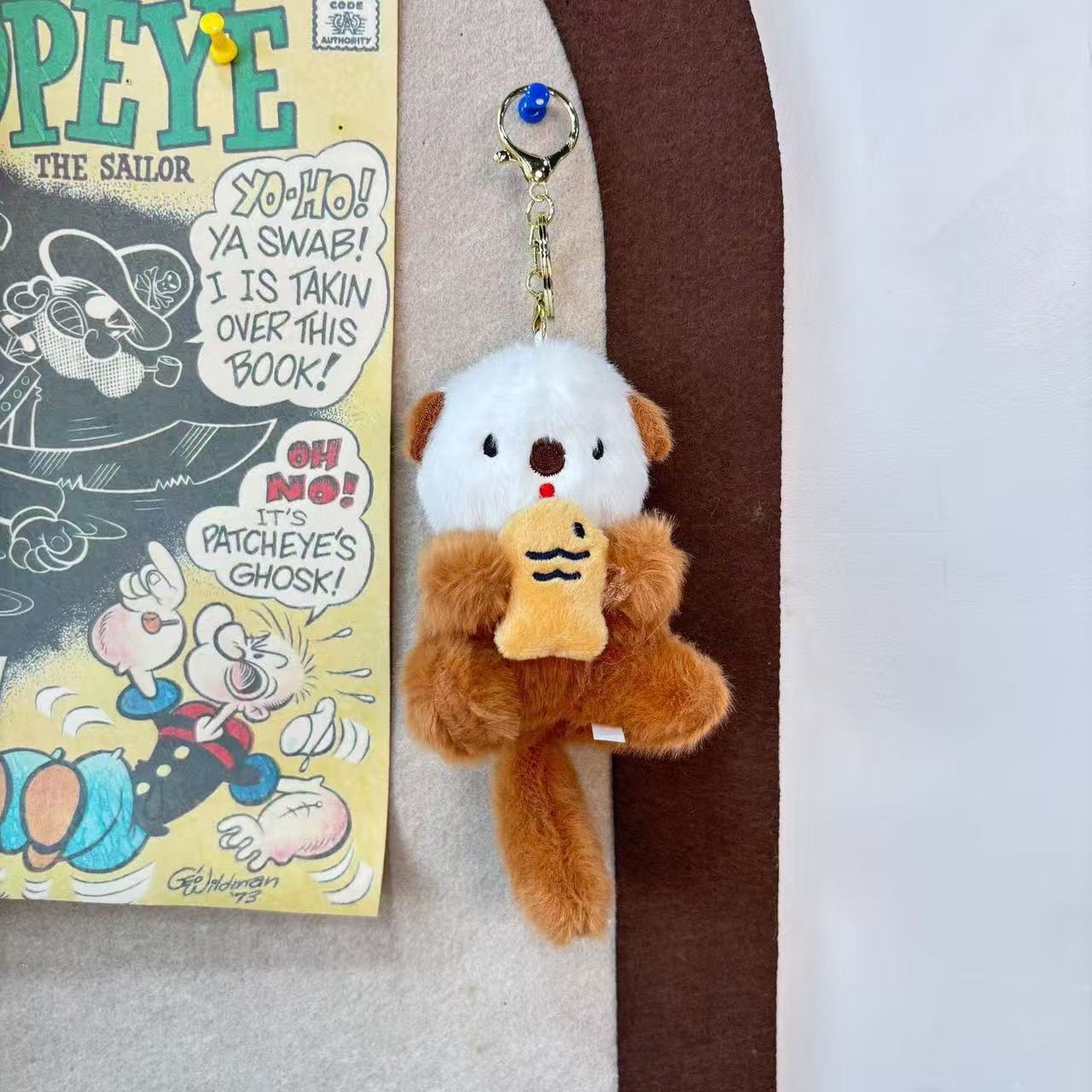 Red popularidad adorable Haise colgante juguetes de peluche muñeca pescado nutria bolsa colgante llavero muñeca muñeca