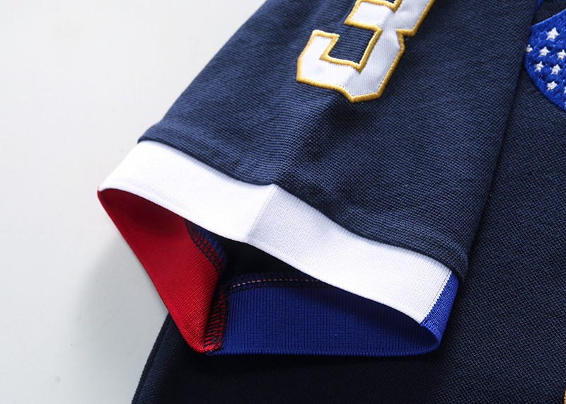 Men's Polo Shirt White Cotton With Eagle Embroidery For Men_voghion.com