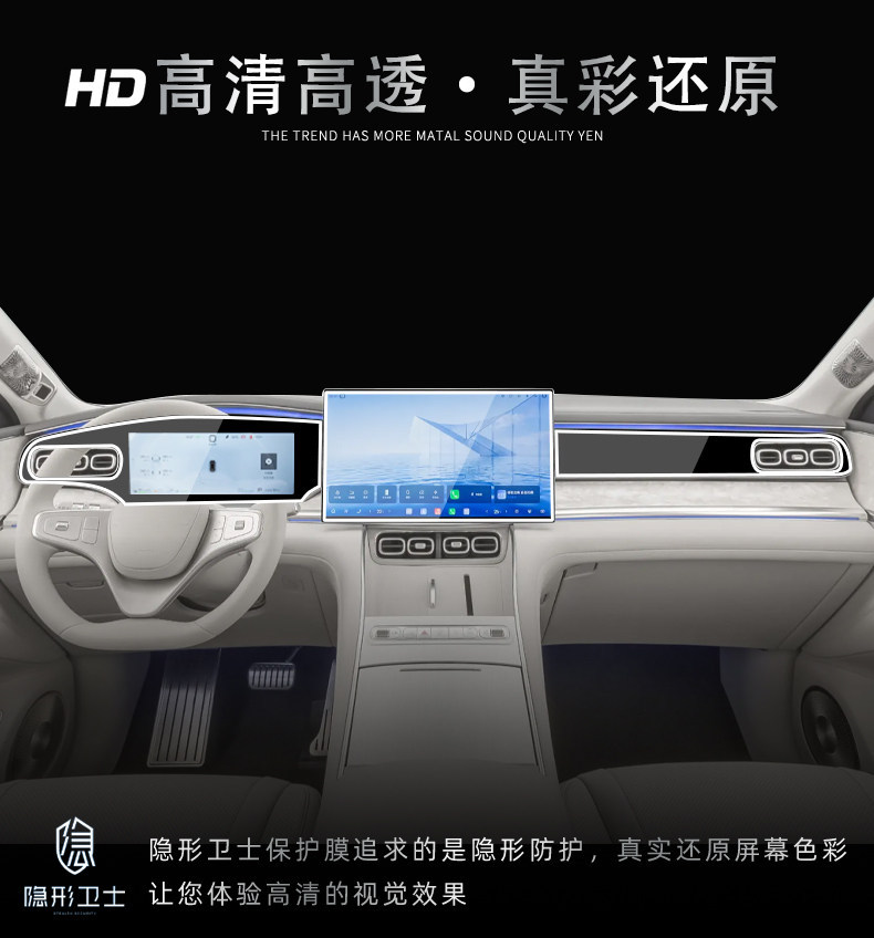 Suitable for BYD Sea Lion 08 central control navigation instrument interior display screen protective tempered film car accessory modification