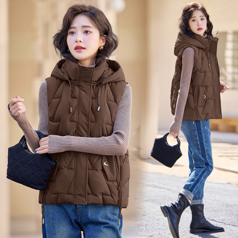 Gran chaleco de caballo para mujeres otoño-invierno 2025 nuevo chaleco de hombro pequeño chaleco de estilo coreano corto chaqueta de caballo para mujeres image 4