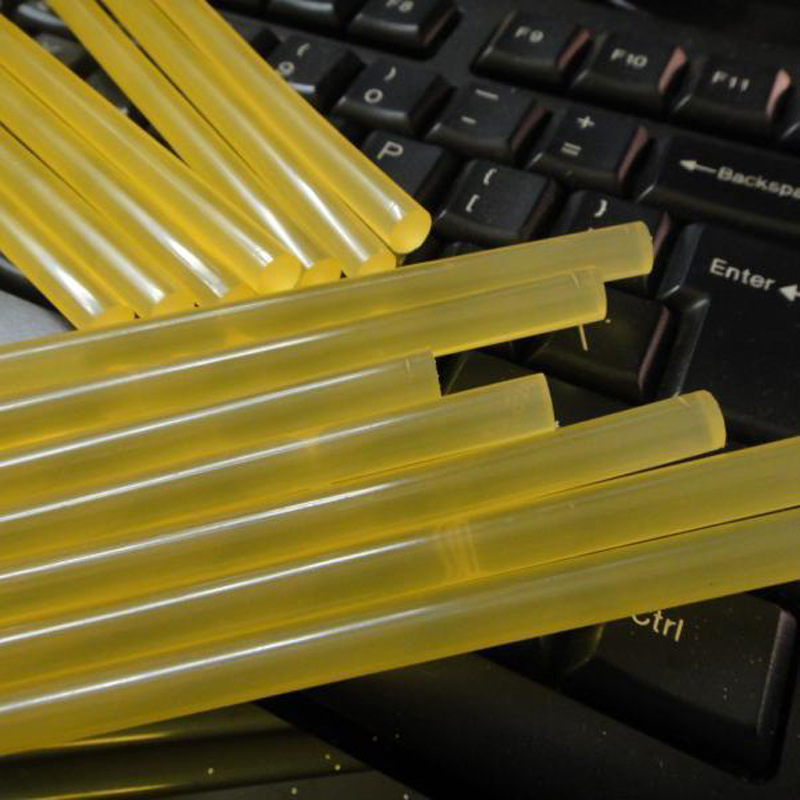 厂家直供高粘黄色热熔胶11mm黄色胶条电热胶棒手工EVA热熔胶条