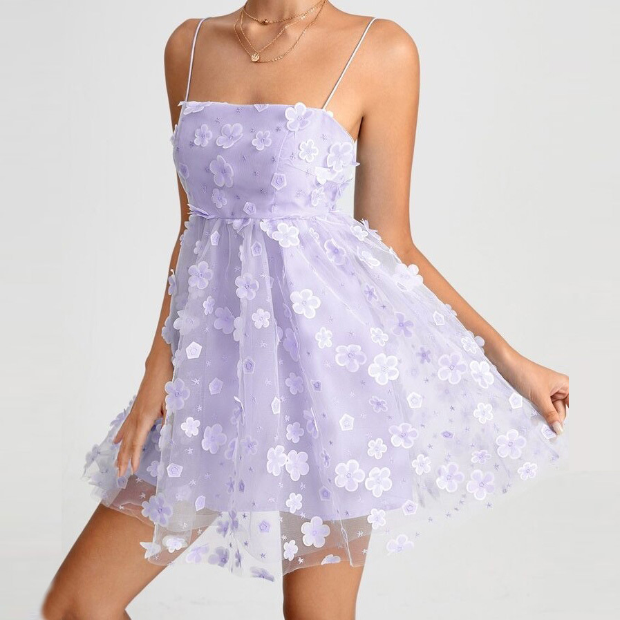 Amazon Europe and the United States foreign trade cross-border 2023 Summer new fashion temperament short strap dress dress