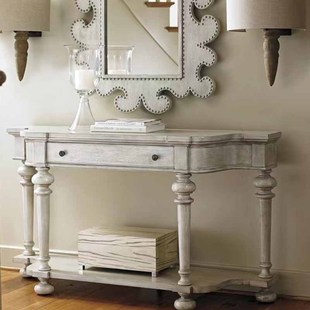 American-style log hallway table vintage distressed solid wood hallway table strip living room B & B wall decoration display long table