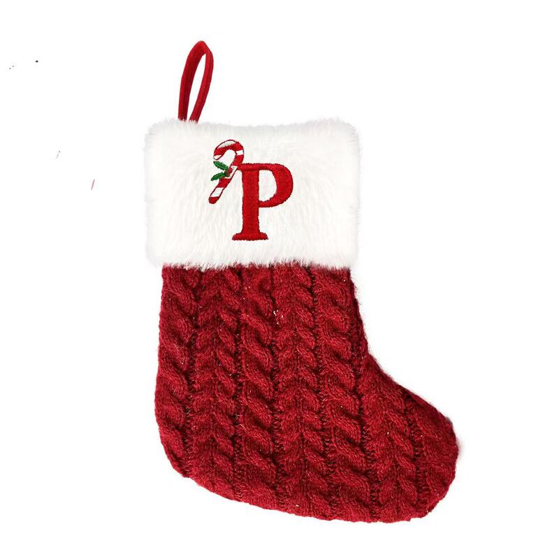 クロスボーダークリスマス装飾品刺繍アルファベットニット靴下子供キャンディーギフトバッグアルファベットクリスマス靴下ギフトバッグ|undefined