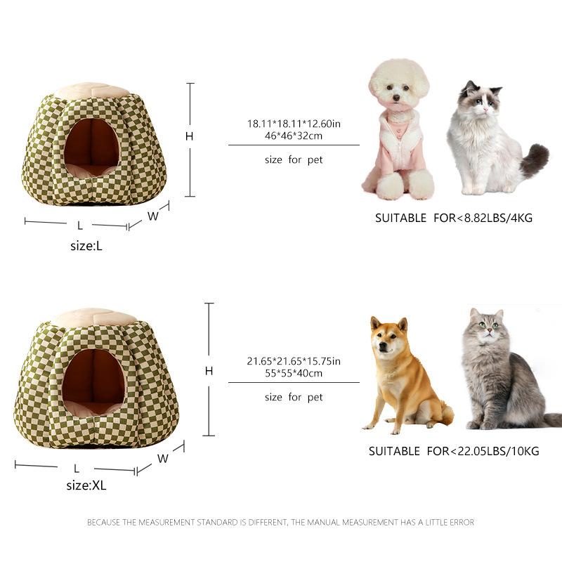 Cosa para gatos al por mayor, cálida en invierno, cama para gatos semicerrada, cama para gatos, casa para perros, casa para gatos, nido para gatos, suministros para mascotas