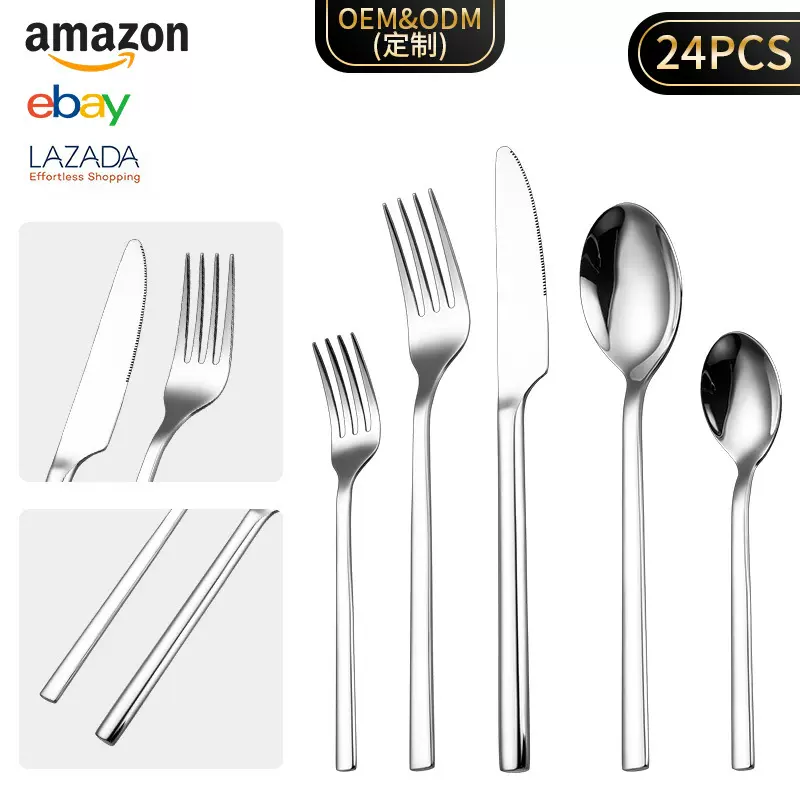 创景可定制方柄430不锈钢餐具热销爆品西餐具刀叉勺套装实用