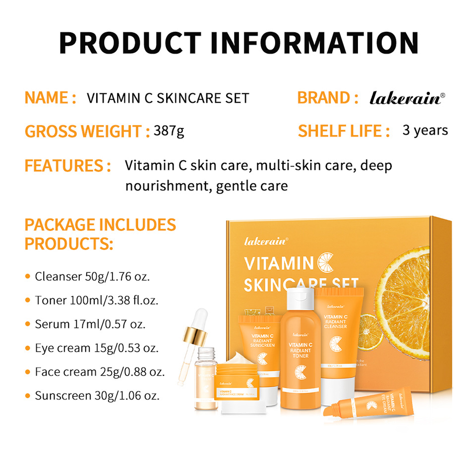 lakerain Vitamin C Skin Care Set - Refreshing Skin Care Facial Set undefined