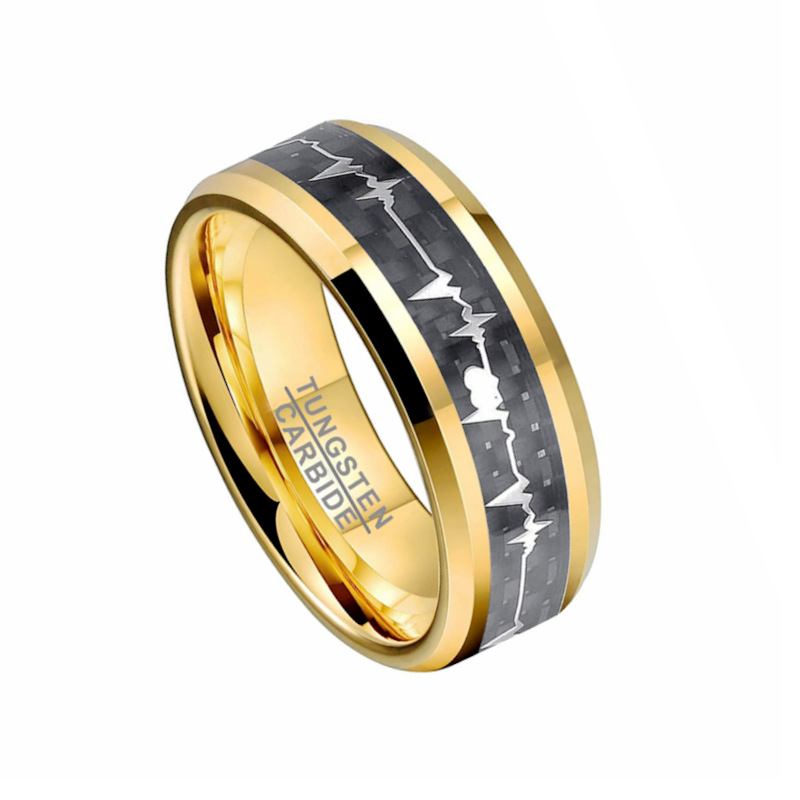 Moda popular brazalete de carbono y anillo de acero de titanio de vitamina temperamento amor pareja anillo de pulsera Chaonan suministro mayorista transfronterizo