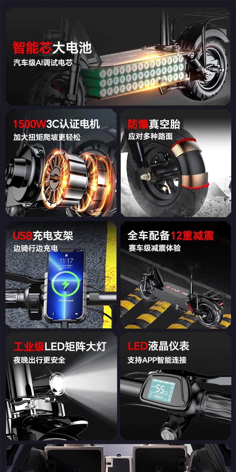 Electric Scooters for Adults, Foldable Electric Vehicles, Portable Transportation for Men and Women, Lithium Battery Wholesale