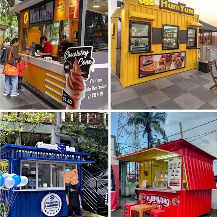 Quiosco de venta al aire libre calles comerciales venta móvil punto escénico quiosco de venta de boletos café leche té contenedor flash