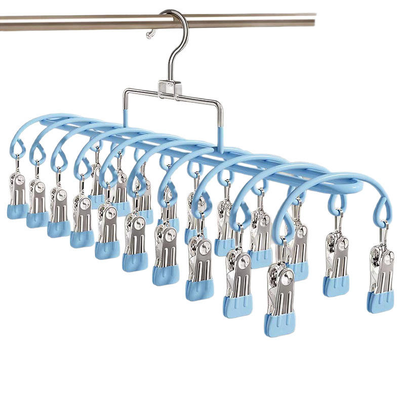 Calcetines percha de ropa con clip balcón de acero inoxidable dormitorio ropa interior artefacto a prueba de viento para bebés