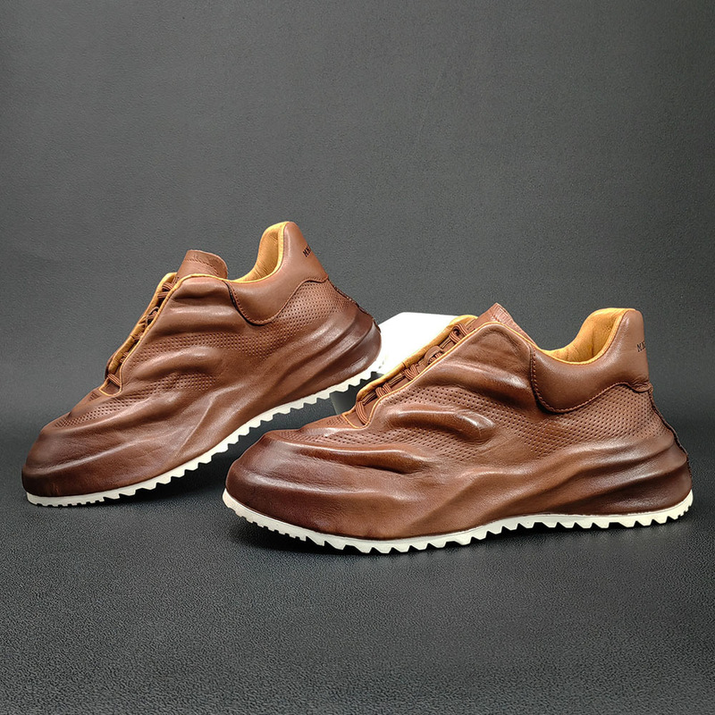 Men's 3D embossed light luxury high-end daddy shoes thick sole heightening shoes trendy versatile retro brushed casual shoes