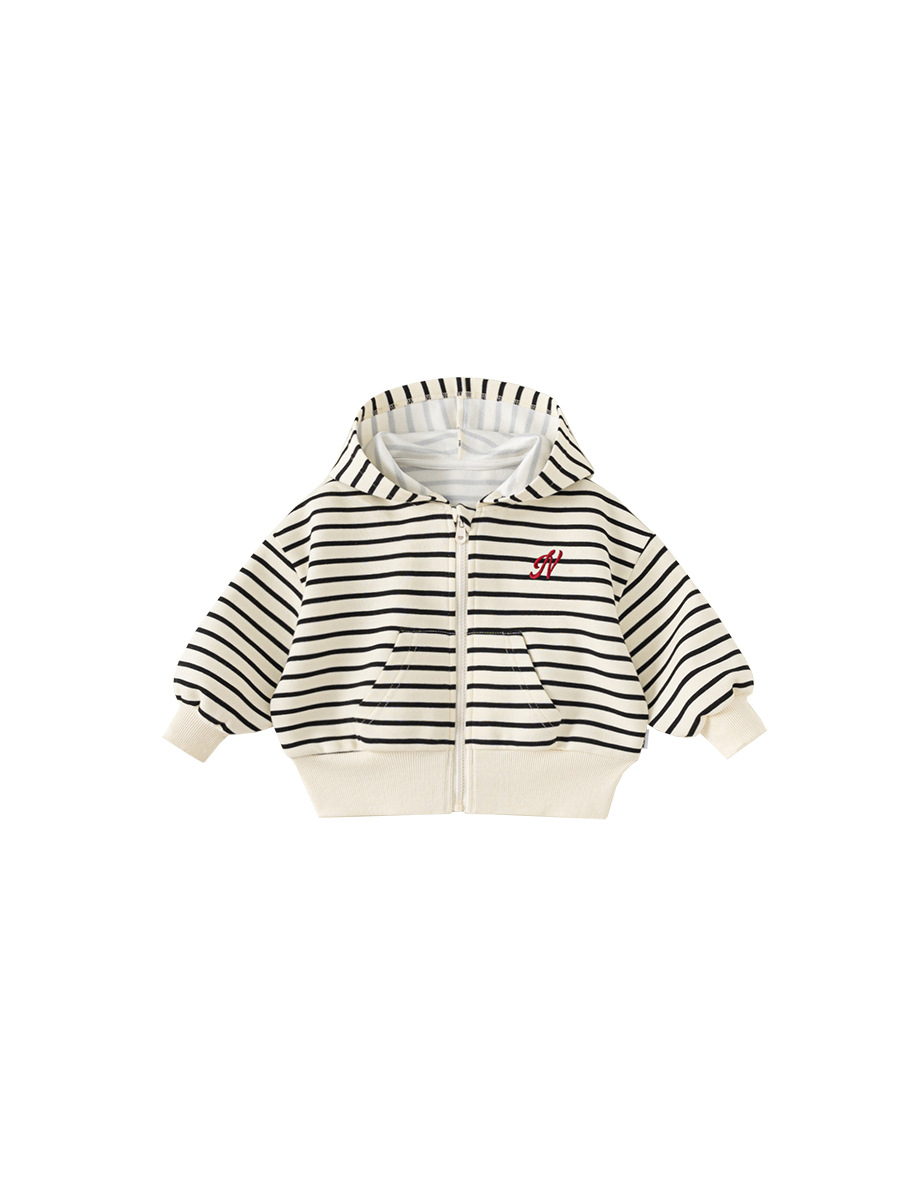 Yoobao ropa infantil chaqueta con capuz para niños otoño chaqueta con cremallera chaqueta a rayas chaqueta de niñas chaqueta con capuz para niños