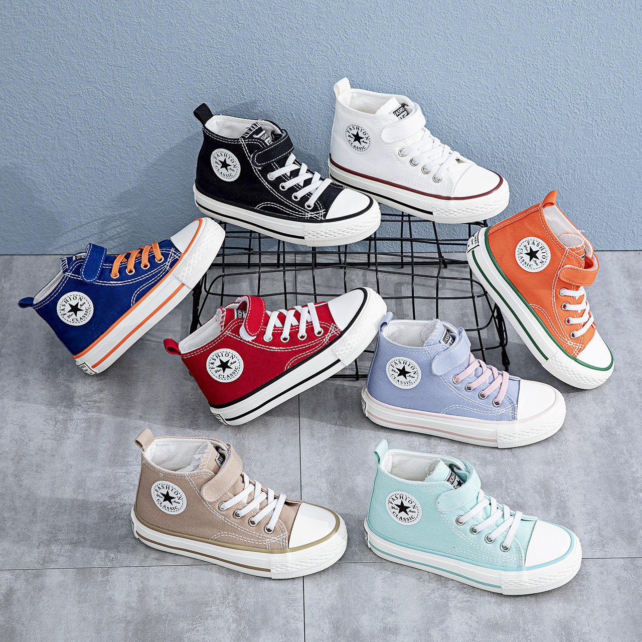 Children's high top canvas shoes kids new boys' cloth shoes girls CuHK children Korean version autumn children's shoes factory direct sales