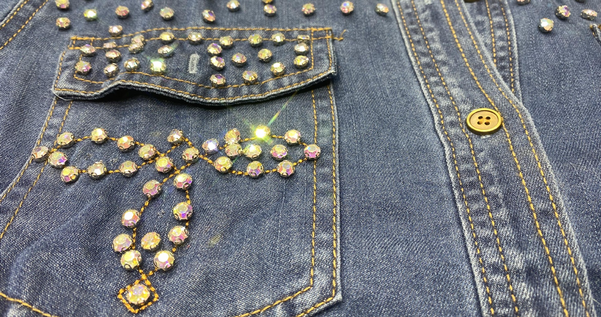 Damen Denim Bluse Langarm Mit Perlen Für Den Herbst Modisch_voghion.com