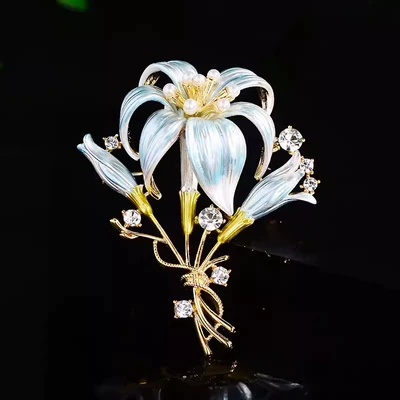South Korea New Fashion Yaxa sancaqları - blue-lily