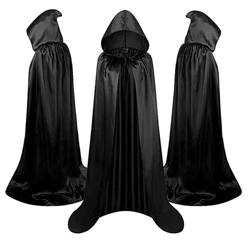 Halloween costumes black death cape props hat Halloween witch elf adult cape 1.7 meters