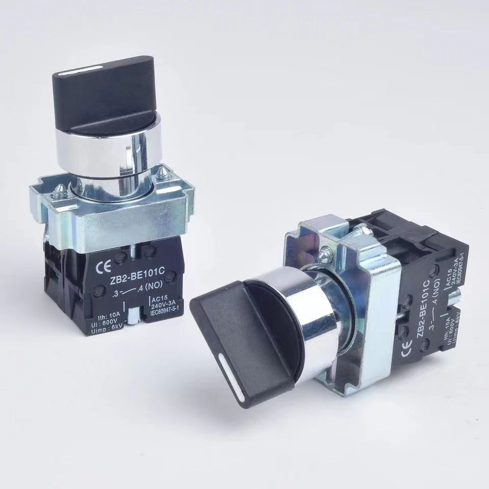 厂家直供XB2-BD33三档位旋转换选择按钮开关两常开自锁型转换开关