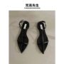 十字小众尖头平底凉鞋