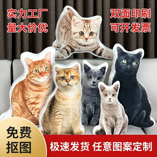 宠物异形抱枕定制diy 企业logo猫咪照片午睡枕头礼物定做靠枕靠垫