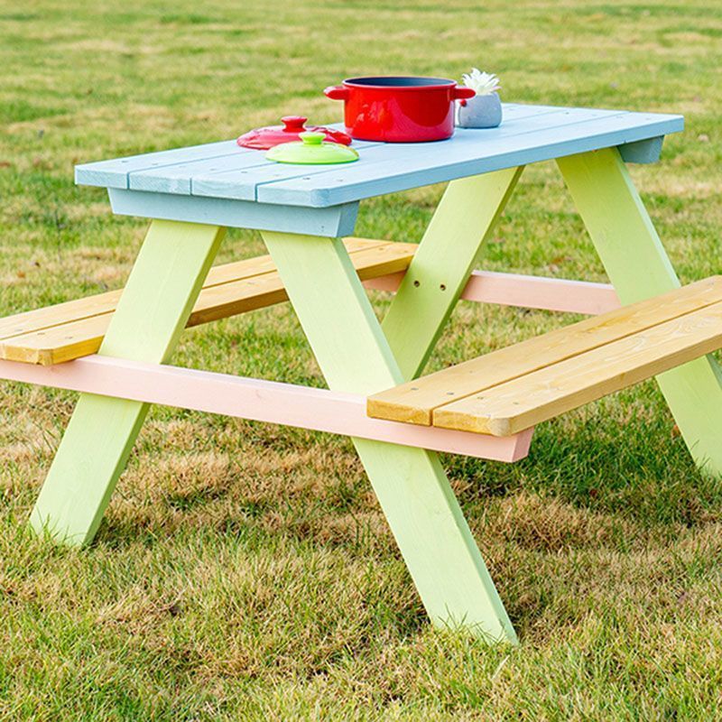 Mumu Solid Wood Table and Chair Combination Courtyard Children's Leisure Picnic Table Children's Kit Assembled Outdoor Multi-Functional Table