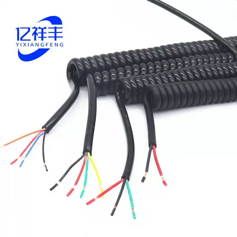 4芯弹簧电线工程机械摊铺机螺旋伸缩4芯2芯弹簧电线电缆