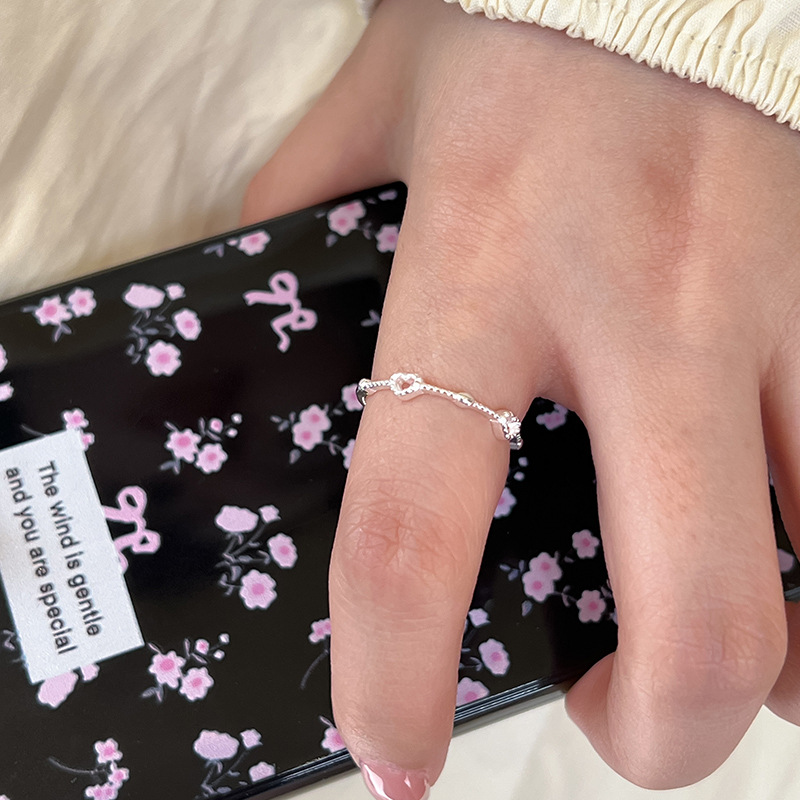 Sterlingsilber Ring Mit Offenem Herz Für Damen Personalisiert_voghion.com