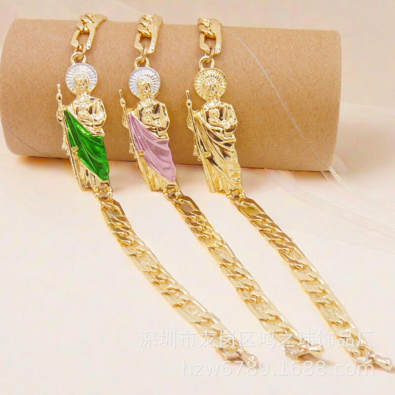 European and American Cross-Border Religious Saint Jude Bracelet, Personalized Figaro Bracelet, Manufacturer Wholesale, Versatile Trendy Chain European and American Cross-Border Religious Saint Jude Bracelet, Personalized Figaro Bracelet, Manufacturer Wholesale, Versatile Trendy Chain