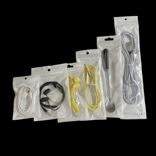 White jewelry bag yin and yang pearlescent film plastic translucent ziplock bag data cable mobile phone case sealed packaging bag