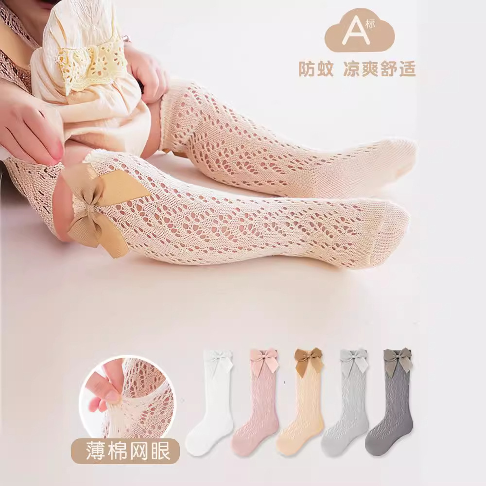 Nuevo anillo de verano arco calcetines de media pantorrilla calcetines para niños españoles calcetines de malla transpirable para bebés calcetines para bebés