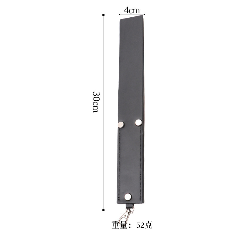 Leather Spanking Paddle with Rivets, Long Handle, Adult Sensory Play Tool — detail image 20
