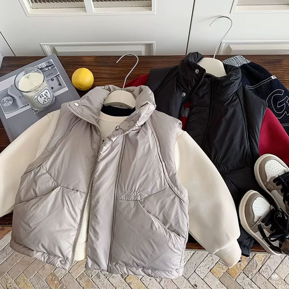 木野儿童冬季羽绒马甲湖州织里童装男童韩版90白鸭绒外套儿童服饰