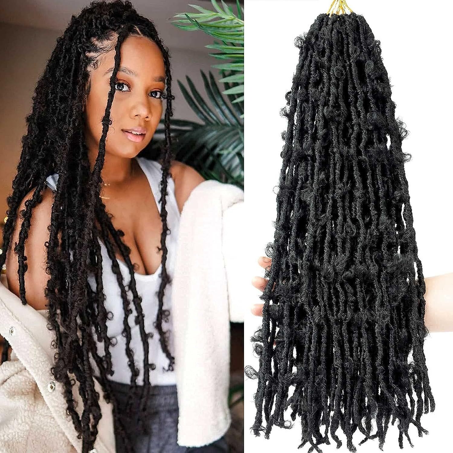 Temu/shein mariposa crochet cabello peluca africana trenza sucia Butterfly locs peluca de ganchillo