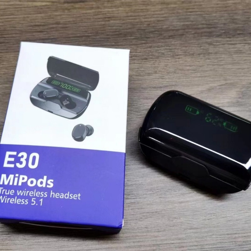 Cross-border new E30 Bluetooth headset smart digital display with charging function in-ear e10 sports game dual headset Cross-border new E30 Bluetooth headset smart digital display with charging function in-ear e10 sports game dual headset