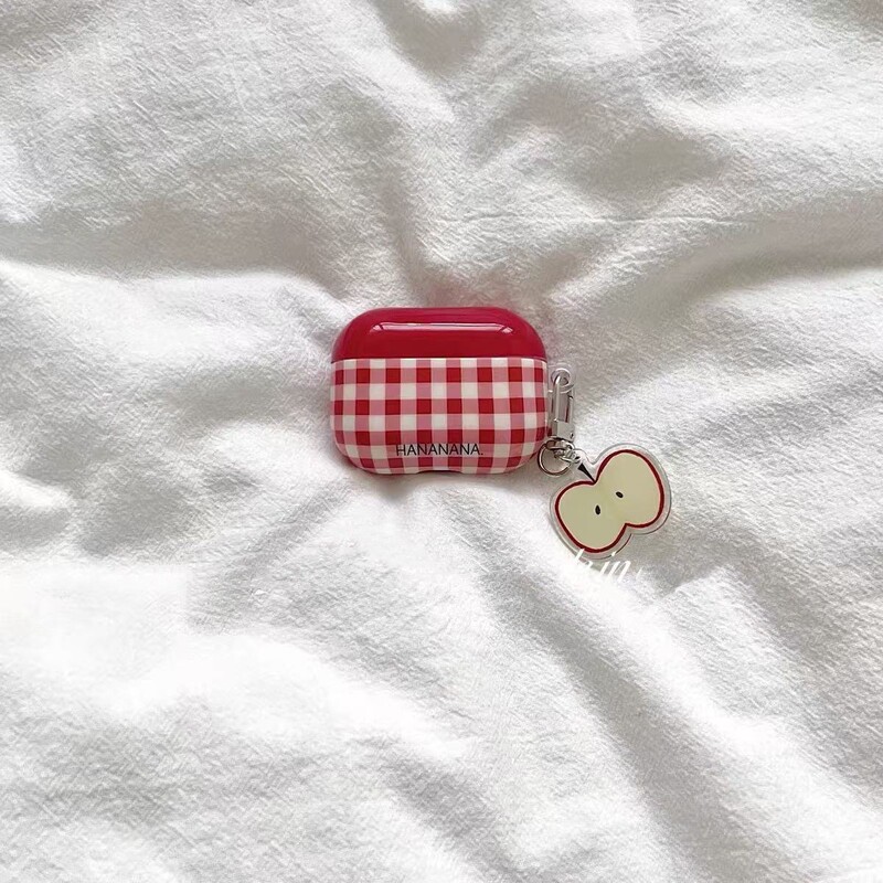 Simple Ins Color-matching Red Plaid Protective Case for airpods4 Generation 2/3 Generation Pro2 Apple Bluetooth Earphone Case Simple Ins Color-matching Red Plaid Protective Case for airpods4 Generation 2/3 Generation Pro2 Apple Bluetooth Earphone Case