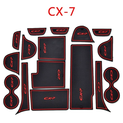 Suitable for Mazda CX-7 door slot mat car interior modification central control armrest box dustproof non-slip decorative accessories (Anti-slip mat) - red