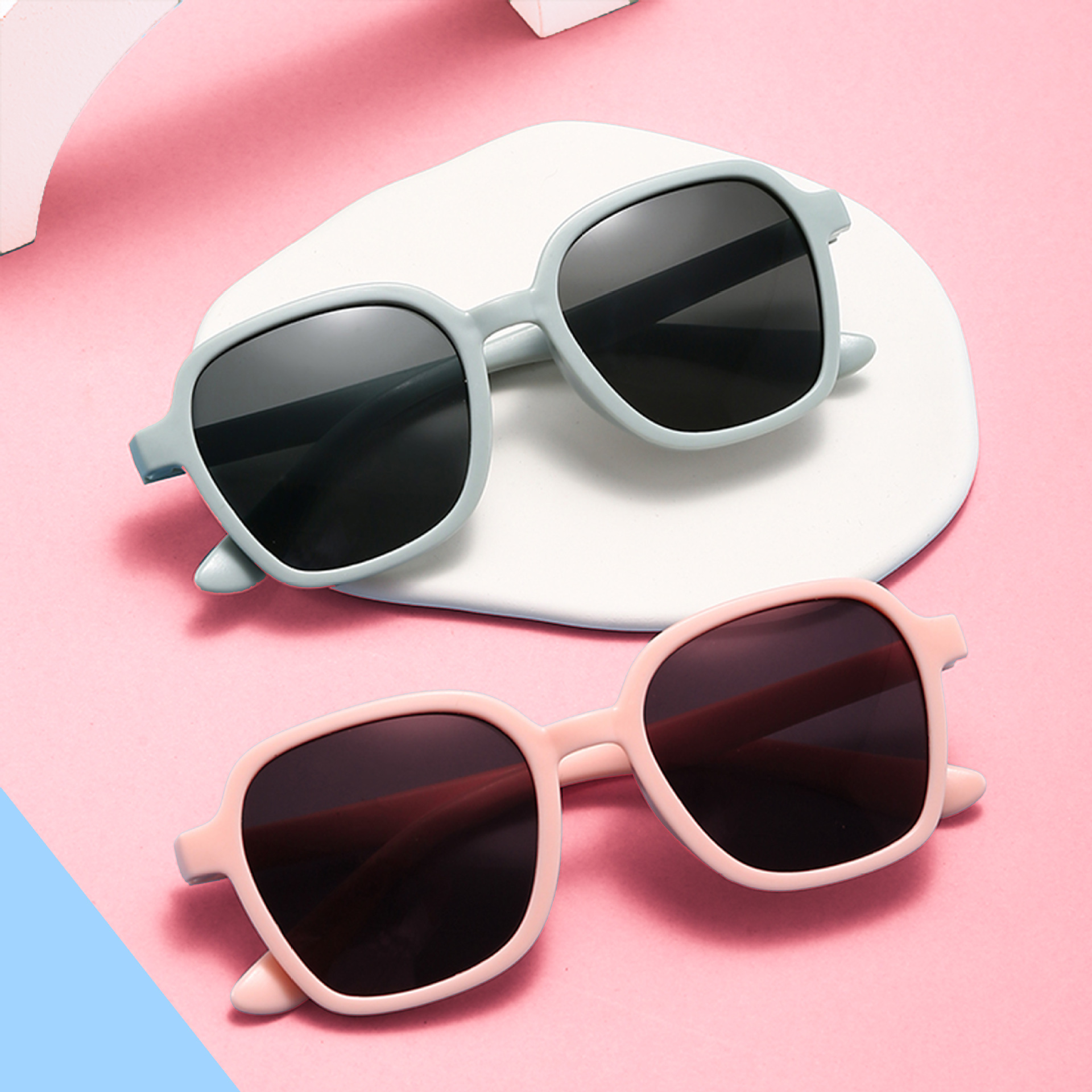 Gafas de Sol Cuadradas para Niños de PC y AC con Protección UV400 para Viajes y Fiestas
