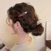 1# red love polka dot wave clip